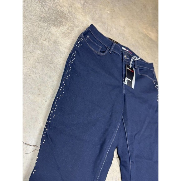 Style & Co Denim Capri Womens 8 Stretch Fit Bedazzled Rhinestone Sides 30x24 - Picture 3 of 11